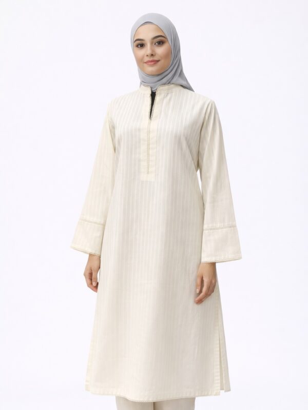 WhatsApp Image 2026-02-01 at 1.09.39 AM White Cotton Kameez with White Lace detailing and Sherwani collar